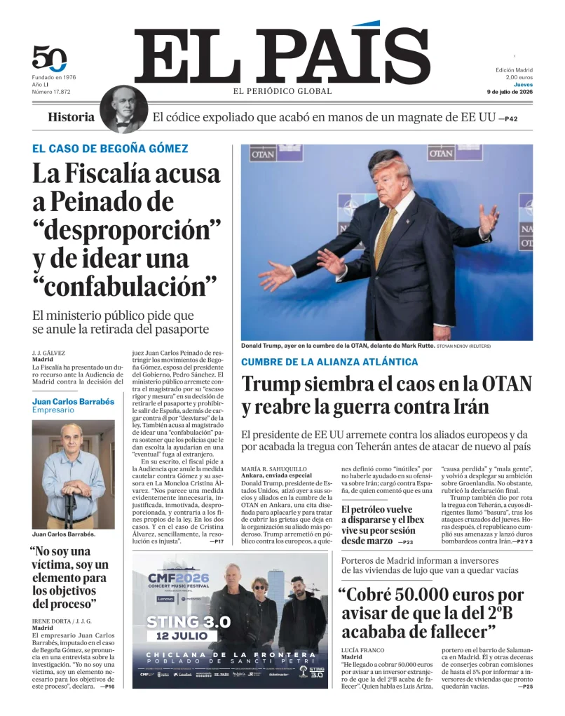 Portada de El País (Nacional)