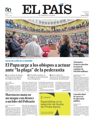 Portada de El País (Nacional), 9 de junio de 2026