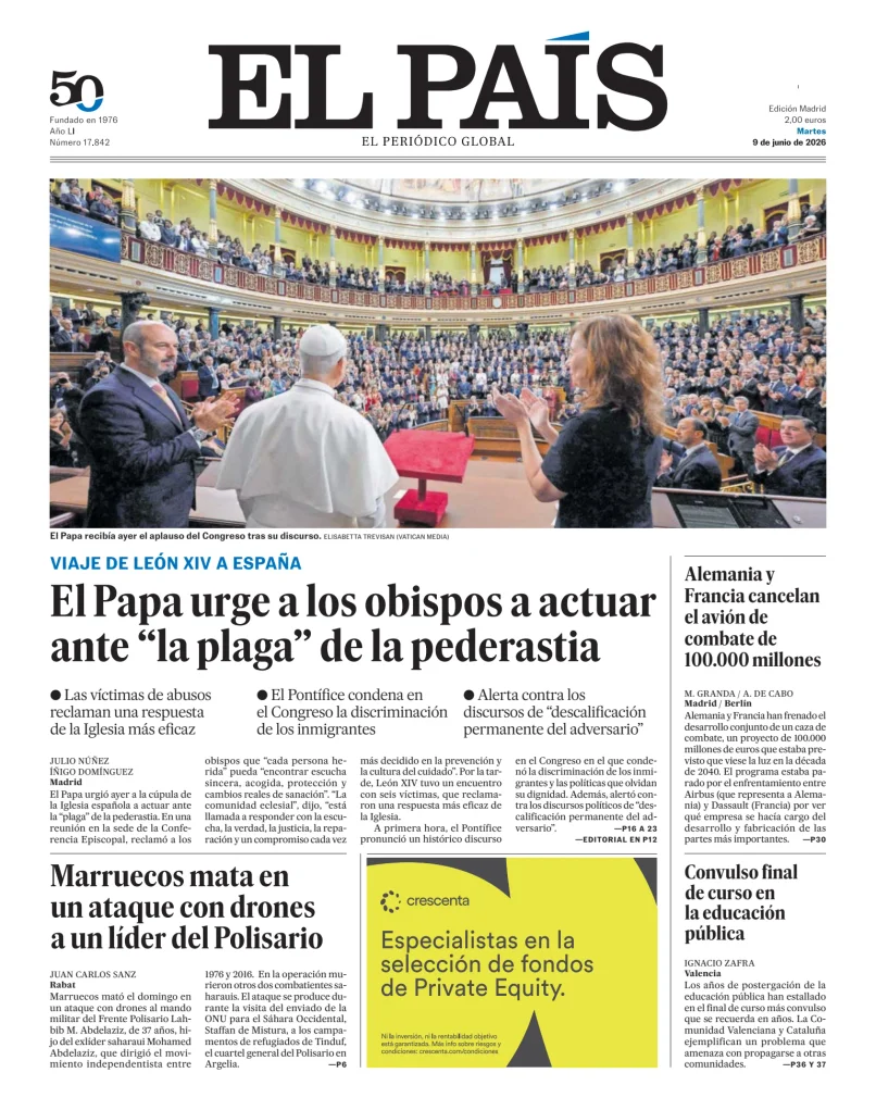 Portada de El País (Nacional)