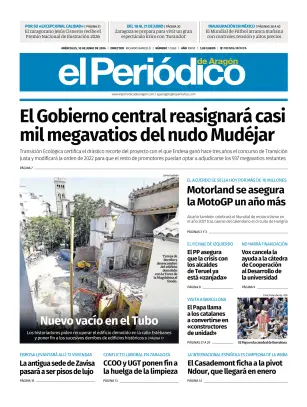 Portada de El Periódico Aragón, 10 de junio de 2026