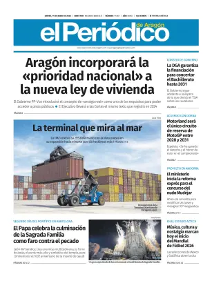 Portada de El Periódico Aragón, 11 de junio de 2026