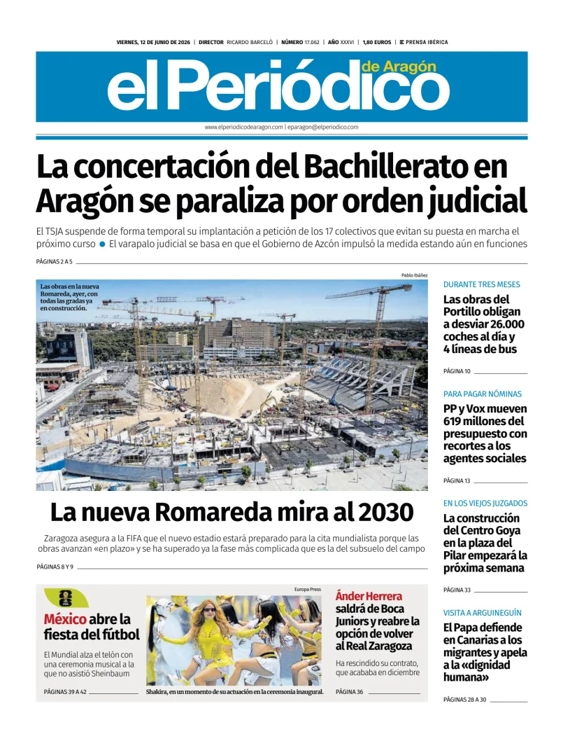 Portada de El Periódico Aragón