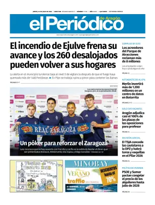 Portada de El Periódico Aragón, 23 de julio de 2026