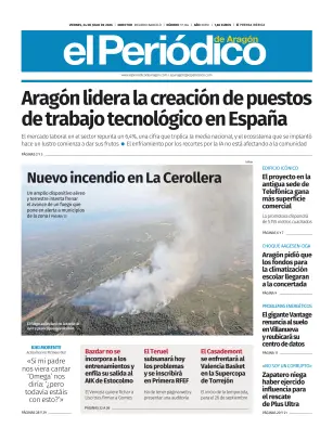 Portada de El Periódico Aragón, 24 de julio de 2026