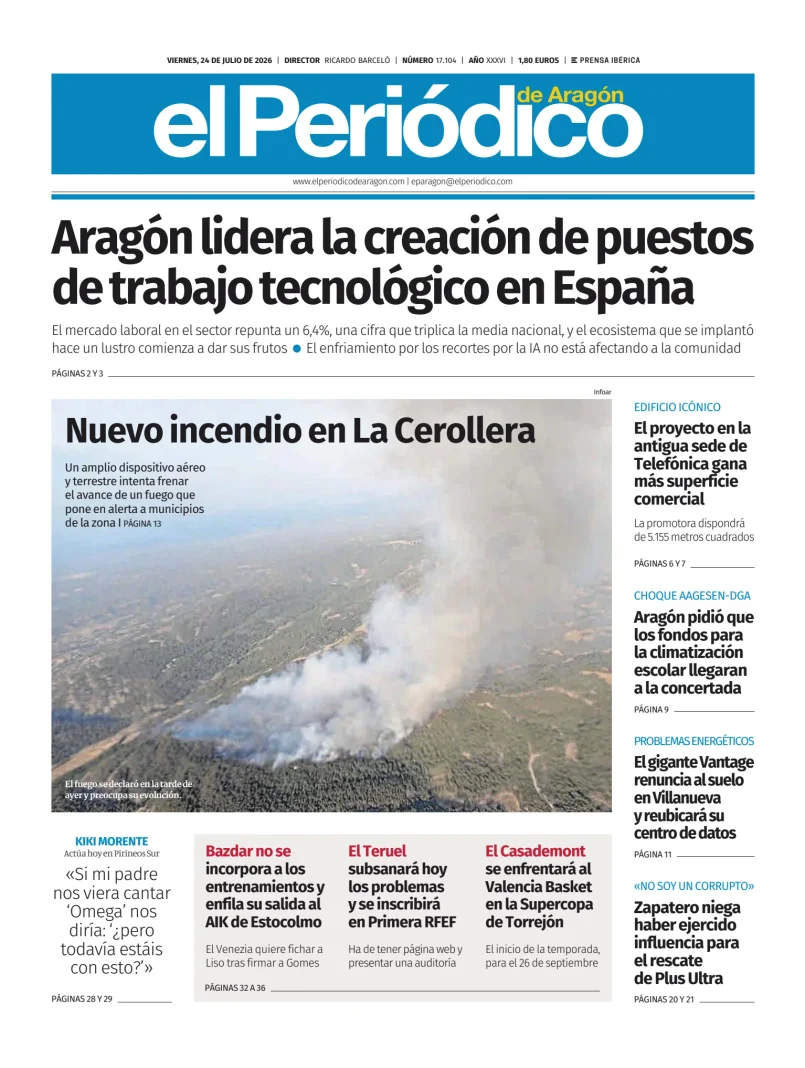 Portada de El Periódico Aragón