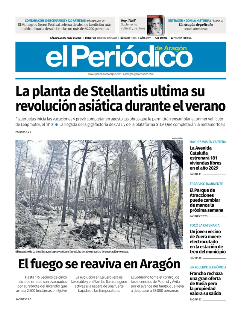 Portada de El Periódico Aragón