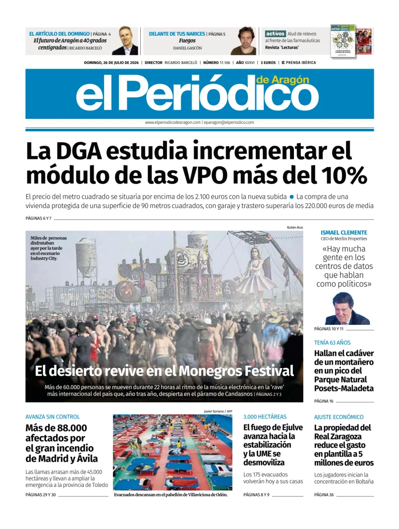 Portada de El Periódico Aragón