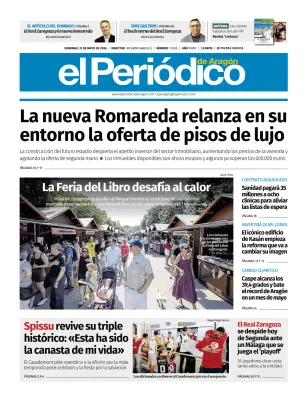 Portada de El Periódico Aragón, 31 de mayo de 2026