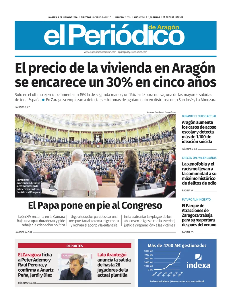 Portada de El Periódico Aragón