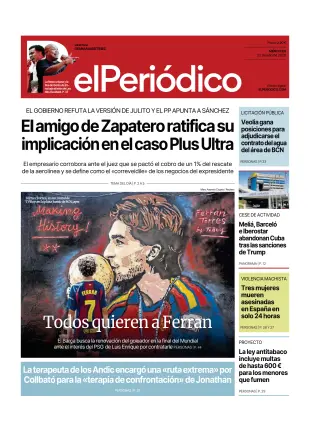 Portada de El Periódico - Castellano, 22 de julio de 2026