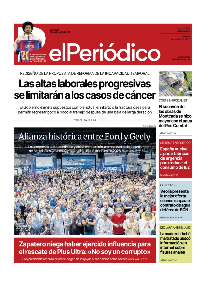 Portada de El Periódico - Castellano