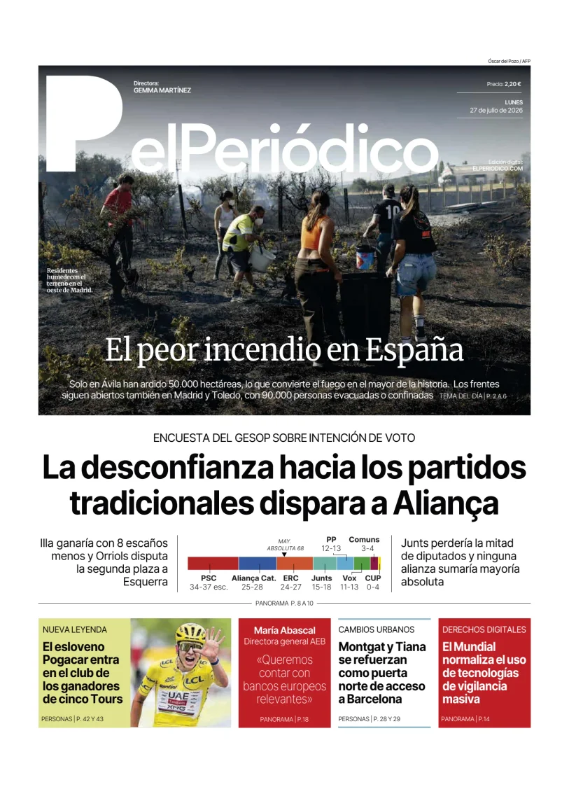Portada de El Periódico - Castellano