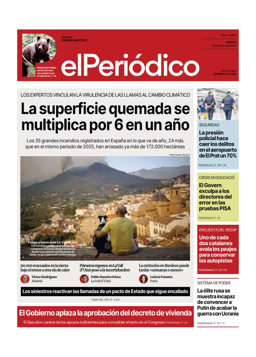 Portada de El Periódico - Castellano