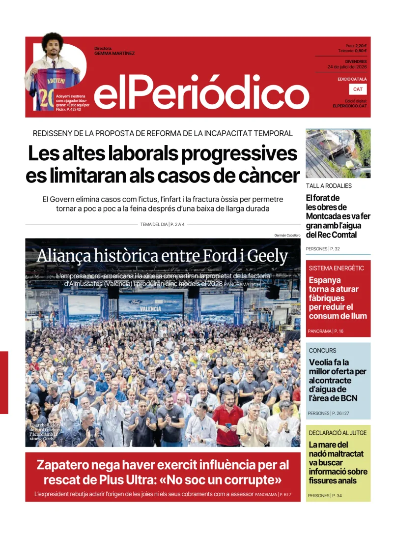 Portada de El Periódico - Català