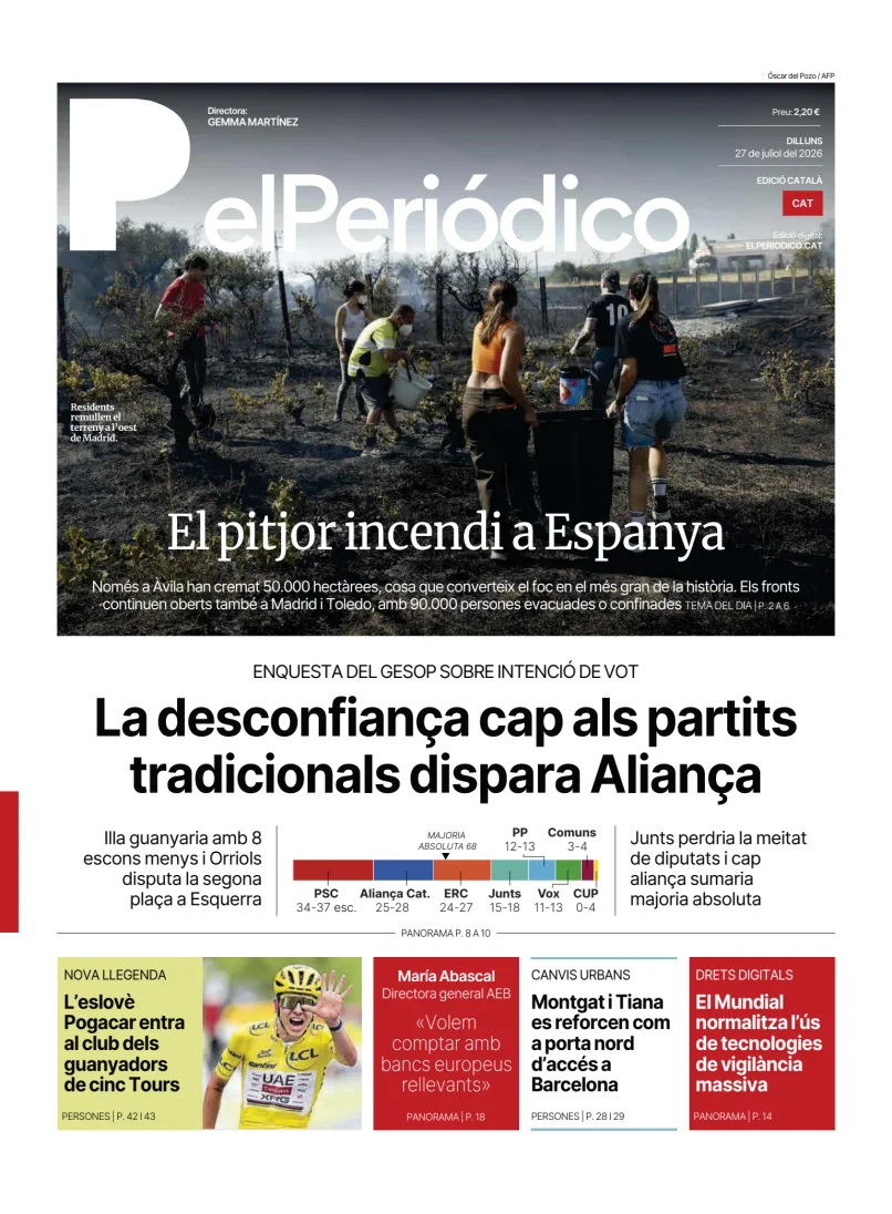 Portada de El Periódico - Català