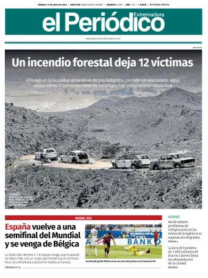 Portada de El Periódico Extremadura, 11 de julio de 2026