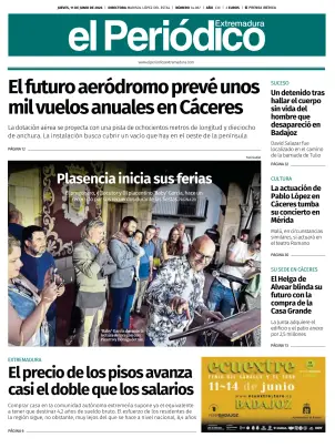 Portada de El Periódico Extremadura, 11 de junio de 2026