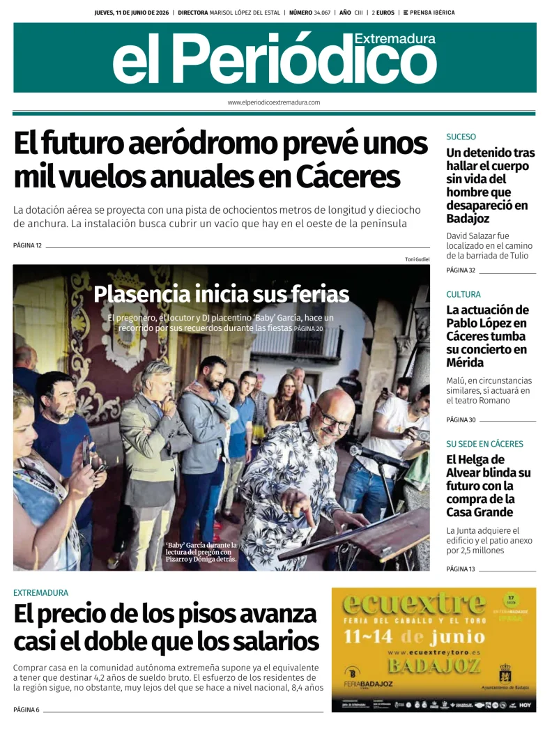 Portada de El Periódico Extremadura