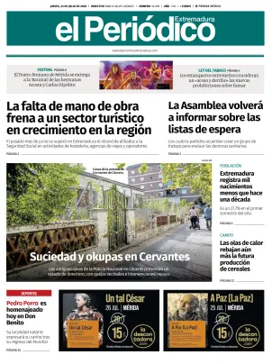 Portada de El Periódico Extremadura, 23 de julio de 2026