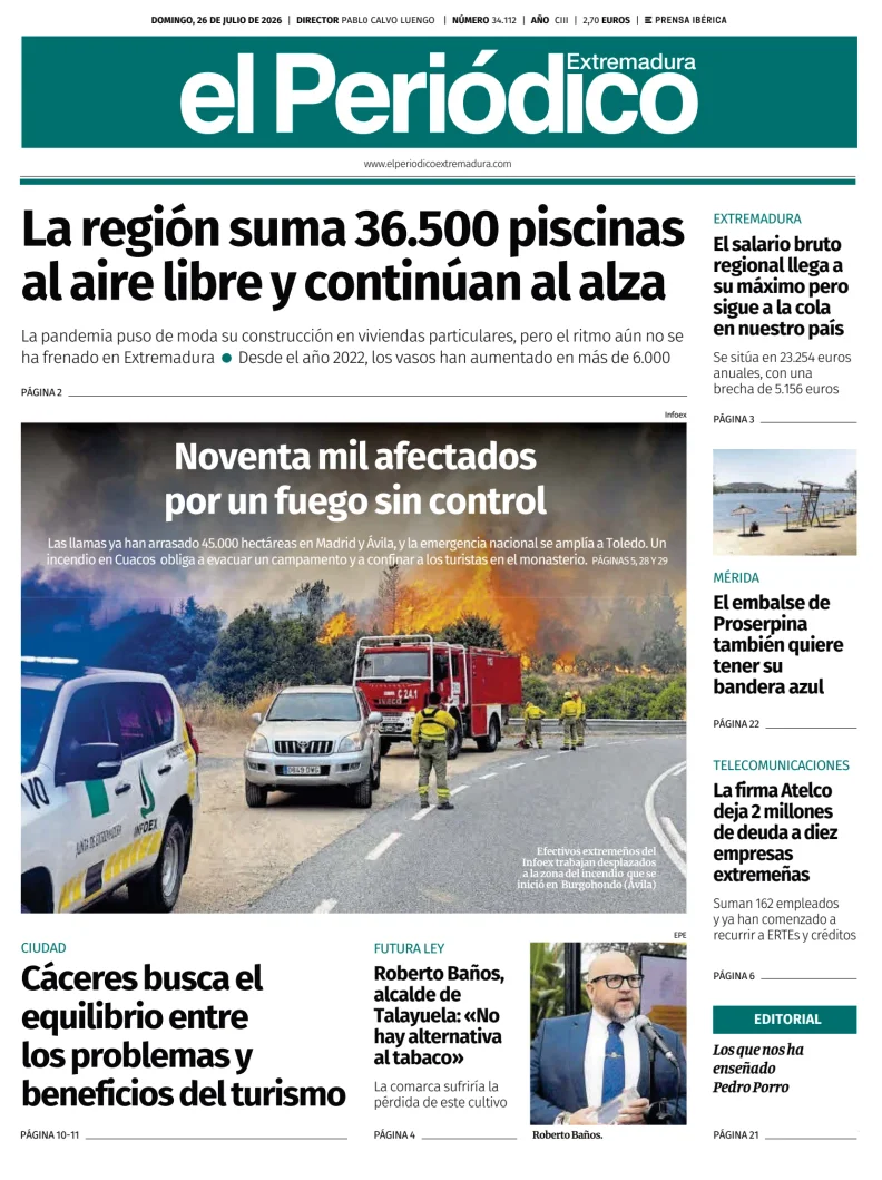 Portada de El Periódico Extremadura
