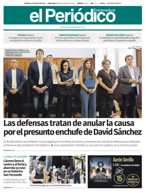 Portada de El Periódico Extremadura, 29 de mayo de 2026