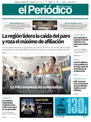 Portada de El Periódico Extremadura, 3 de junio de 2026
