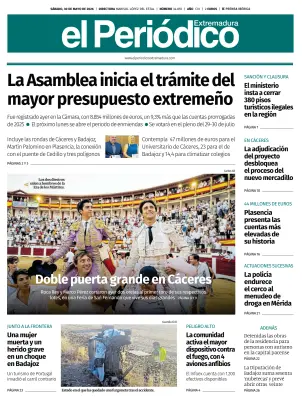 Portada de El Periódico Extremadura, 30 de mayo de 2026