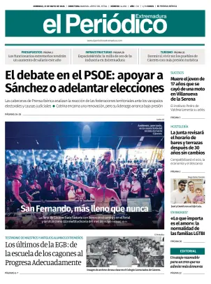 Portada de El Periódico Extremadura, 31 de mayo de 2026