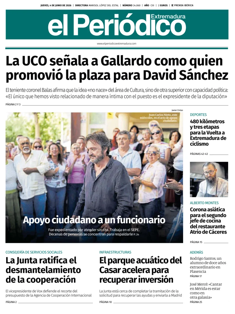 Portada de El Periódico Extremadura