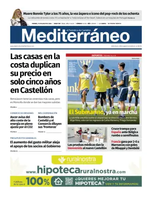 Portada de El Periódico Mediterráneo, 10 de julio de 2026