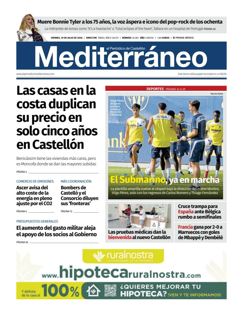 Portada de El Periódico Mediterráneo