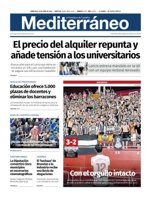 Portada de El Periódico Mediterráneo, 10 de junio de 2026