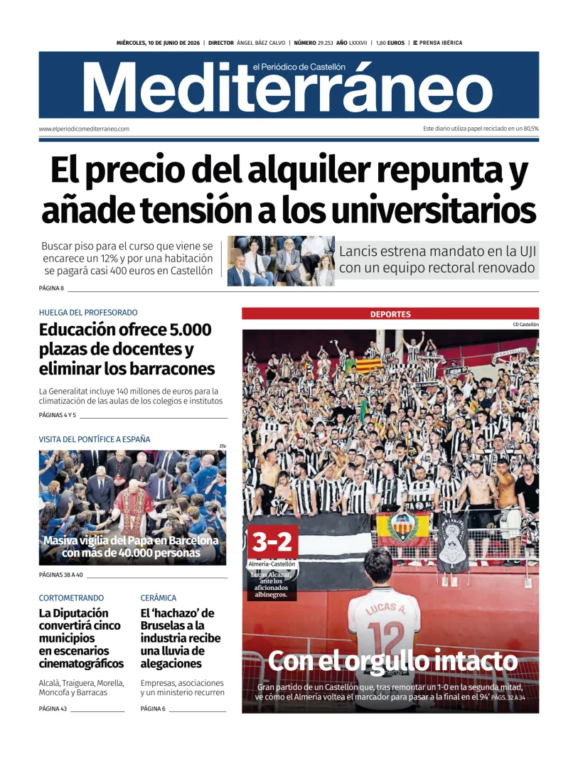 Portada de El Periódico Mediterráneo