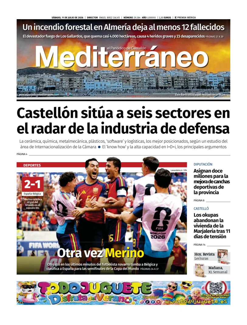 Portada de El Periódico Mediterráneo