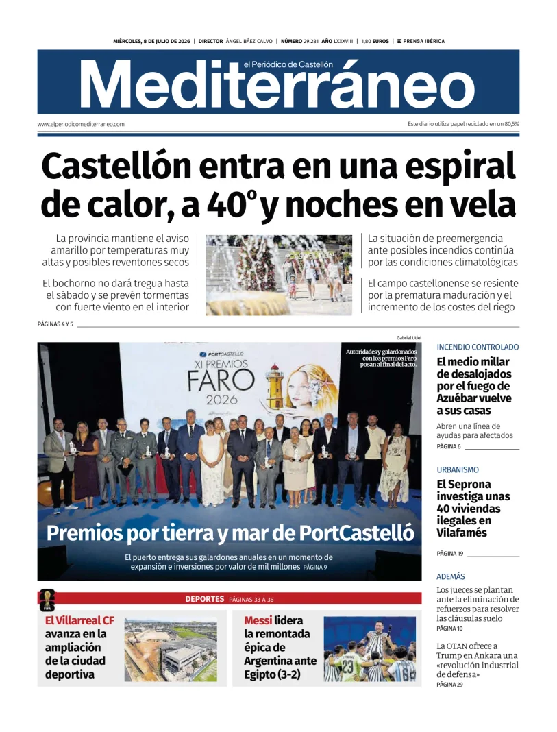 Portada de El Periódico Mediterráneo