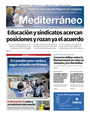 Portada de El Periódico Mediterráneo, 9 de junio de 2026