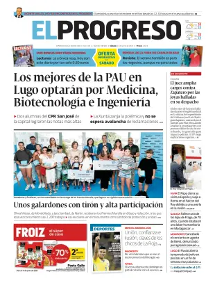 Portada de El Progreso, 13 de junio de 2026