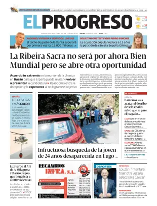 Portada de El Progreso, 28 de julio de 2026