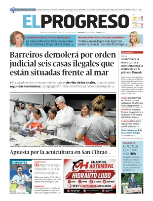 Portada de El Progreso, 8 de julio de 2026