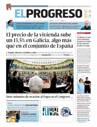 Portada de El Progreso, 9 de junio de 2026