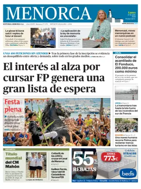 Portada de Es Diari, 27 de julio de 2026