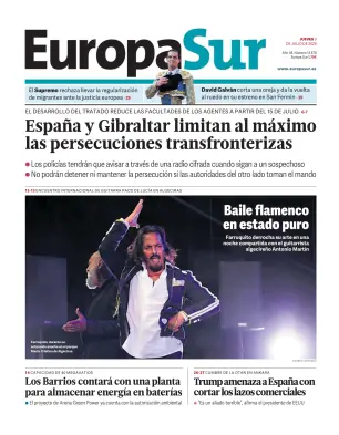 Portada de Europa Sur, 9 de julio de 2026