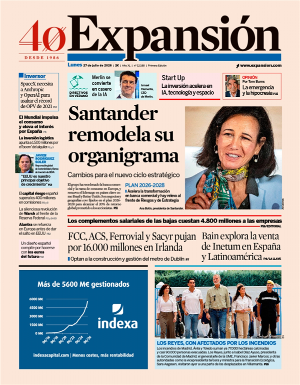 Portada de Expansión, 26 de julio de 2026