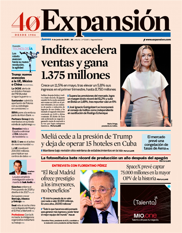 Portada de Expansión, 4 de junio de 2026