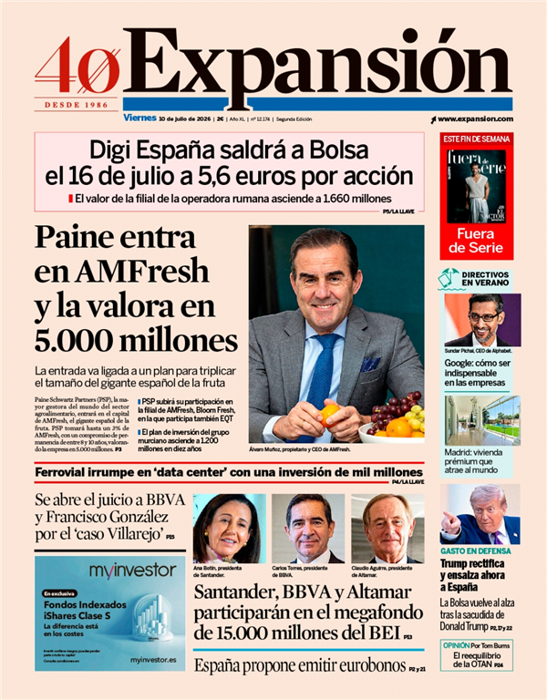 Portada de Expansión, 9 de julio de 2026