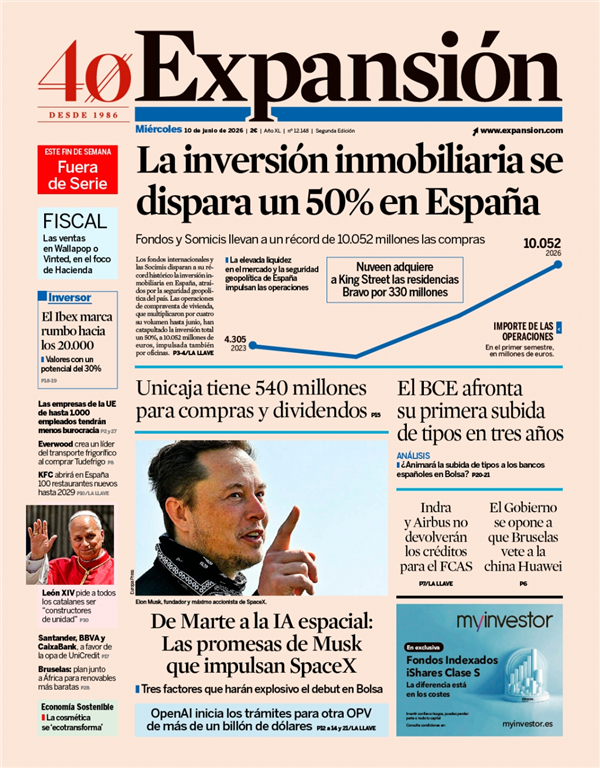 Portada de Expansión, 9 de junio de 2026