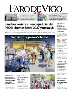 Portada de Faro de Vigo (Arousa), 1 de junio de 2026