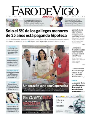 Portada de Faro de Vigo (Arousa), 11 de junio de 2026