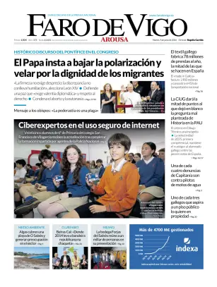 Portada de Faro de Vigo (Arousa), 9 de junio de 2026