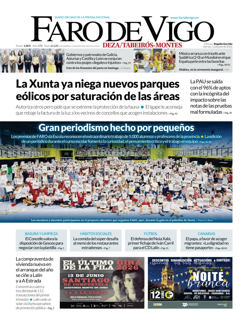 Portada de Faro de Vigo (Deza/Tabeiros-Montes)